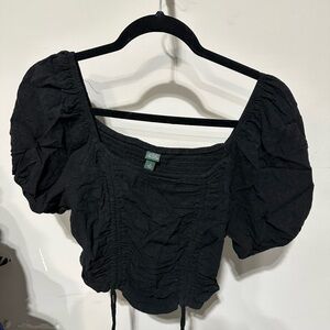 Wild Fable Black Puff Sleeve Top